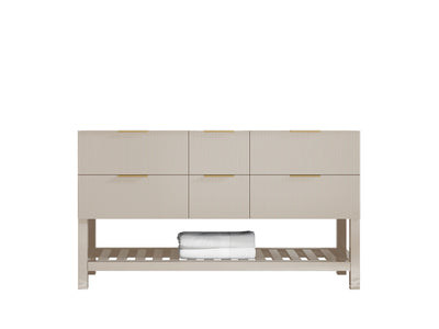 Catalina 60 in. W x 22 in. D Double Sink Bathroom Vanity in Fine Grain with Countertop - Cabinet Only