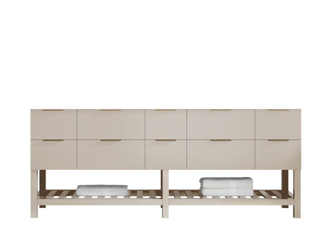 Catalina 84 in. W x 22 in. D Double Sink Bathroom Vanity in Fine Grain with Countertop - Cabinet Only
