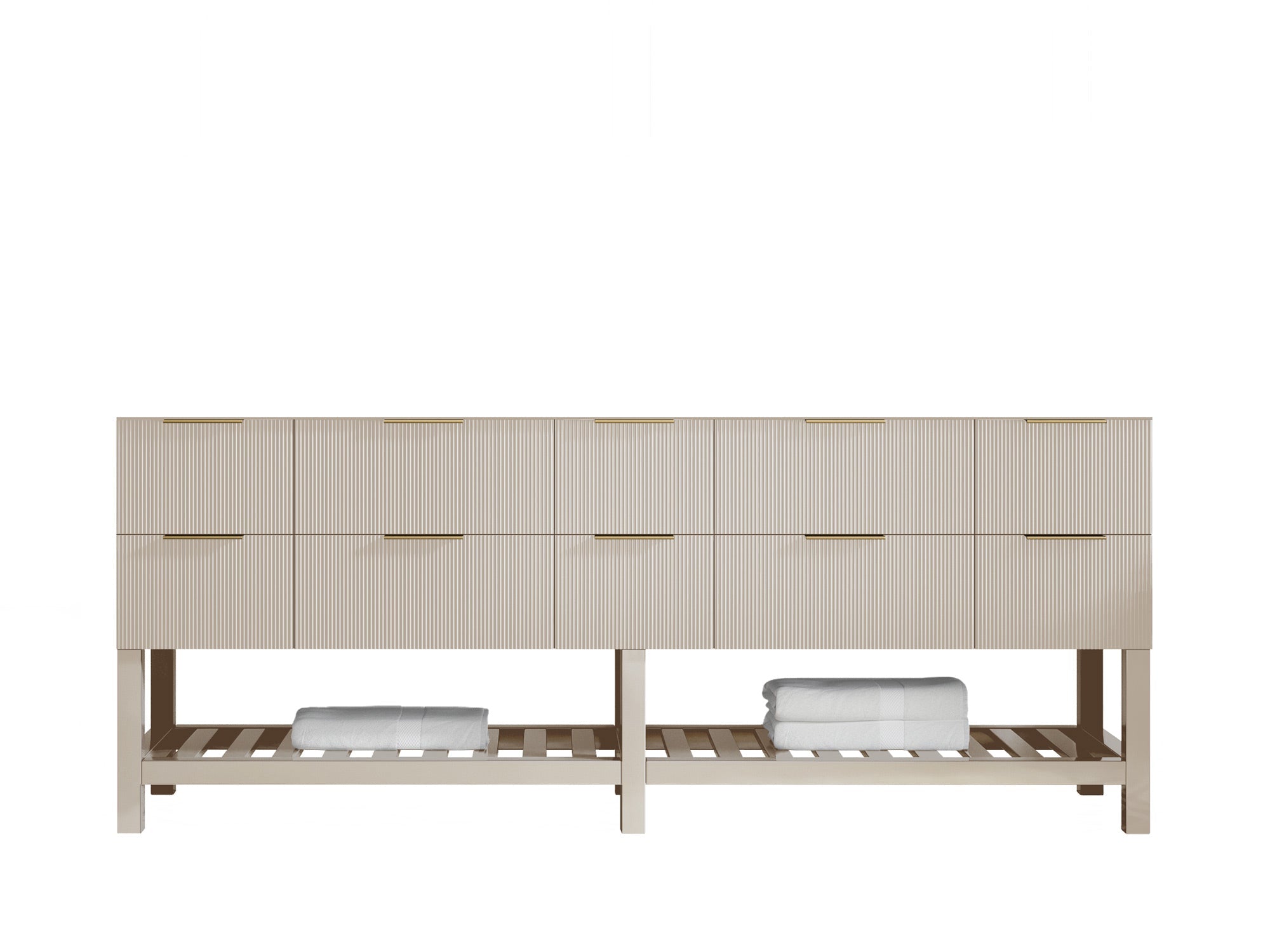 Catalina 84 in. W x 22 in. D Double Sink Bathroom Vanity in Fine Grain with Countertop - Cabinet Only