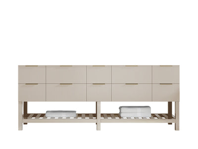 Catalina 84 in. W x 22 in. D Double Sink Bathroom Vanity in Fine Grain with Countertop - Cabinet Only