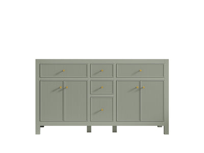 Sonoma 60 in W x 22 in D Free Standing Reeded Double Sink Bathroom Vanity