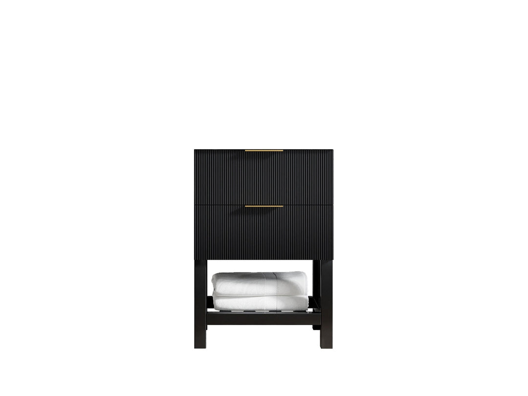 Catalina 24 in. W x 22 in. D Single Sink Bathroom Vanity in Black with Countertop- Cabinet Only