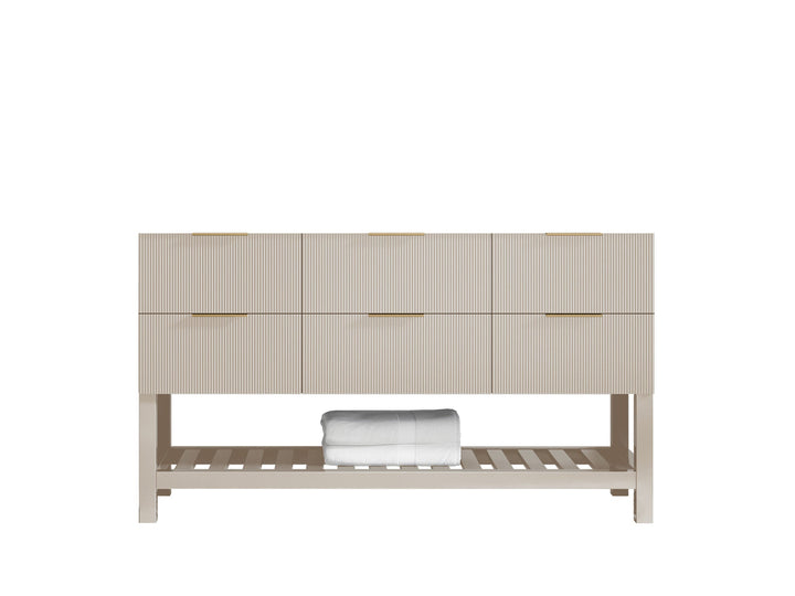 Catalina 60 in W x 22 in D Free Standing Reeded Single Sink Bathroom Vanity - photo 6
