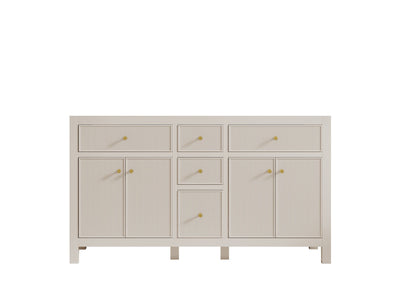 Sonoma 60 in W x 22 in D Free Standing Reeded Double Sink Bathroom Vanity