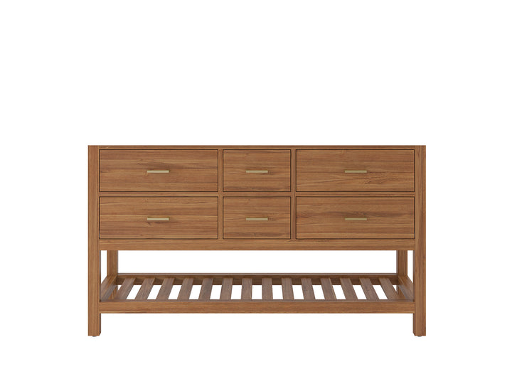 Parker Teak Wood 60 in. W x 22 in. D Double Sink Bathroom Vanity - photo 6