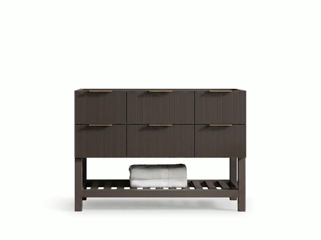 Catalina 48 in W x 22 in D Free Standing Reeded Single Sink Bathroom Vanity | 
              
                Urbane Bronze
                
                  
             - CAT_URB_WHQZ_48S - photo №3