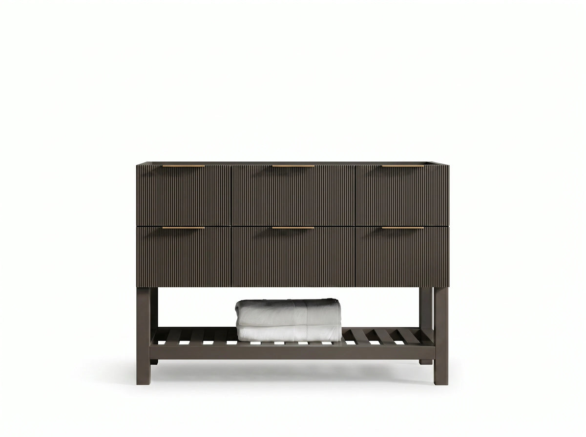 Catalina 48 in W x 22 in D Free Standing Reeded Single Sink Bathroom Vanity