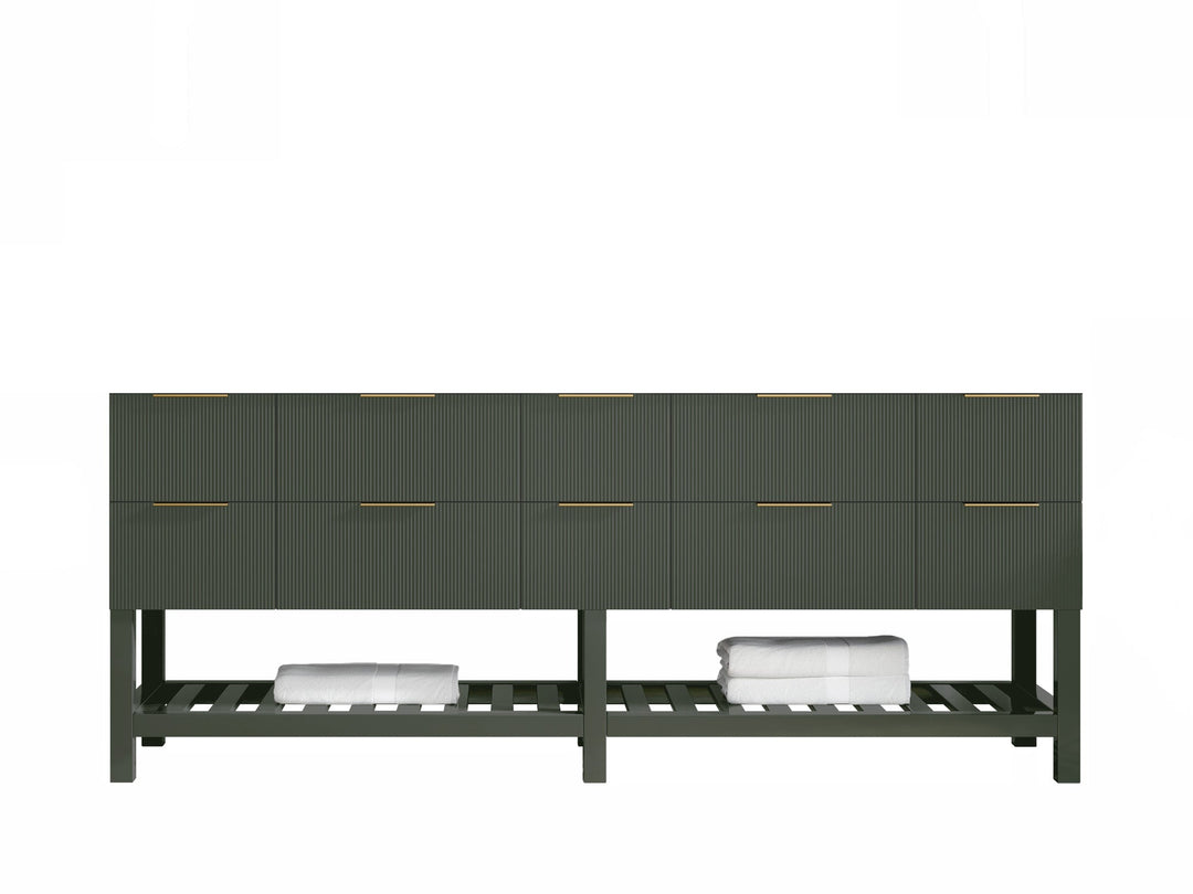 Catalina 84 in. W x 22 in. D Double Sink Bathroom Vanity in Pewter Green with Countertop - Cabinet Only
