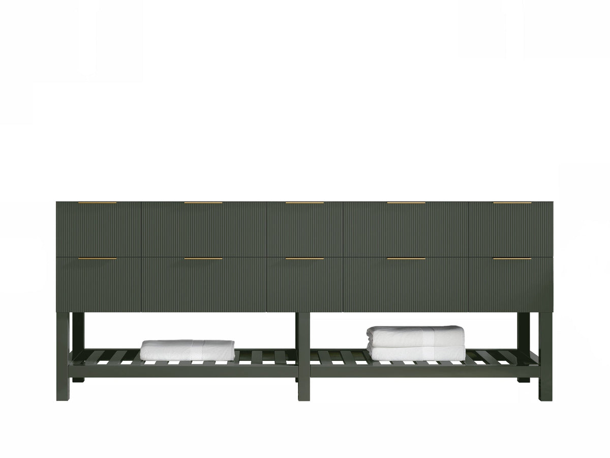 Catalina 84 in. W x 22 in. D Double Sink Bathroom Vanity in Pewter Green with Countertop - Cabinet Only
