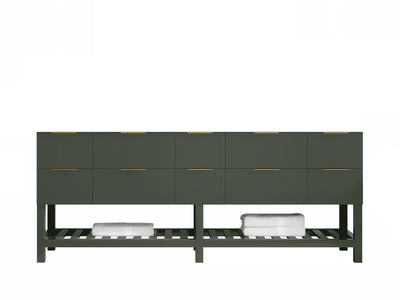 Catalina 84 in. W x 22 in. D Double Sink Bathroom Vanity in Pewter Green with Countertop - Cabinet Only