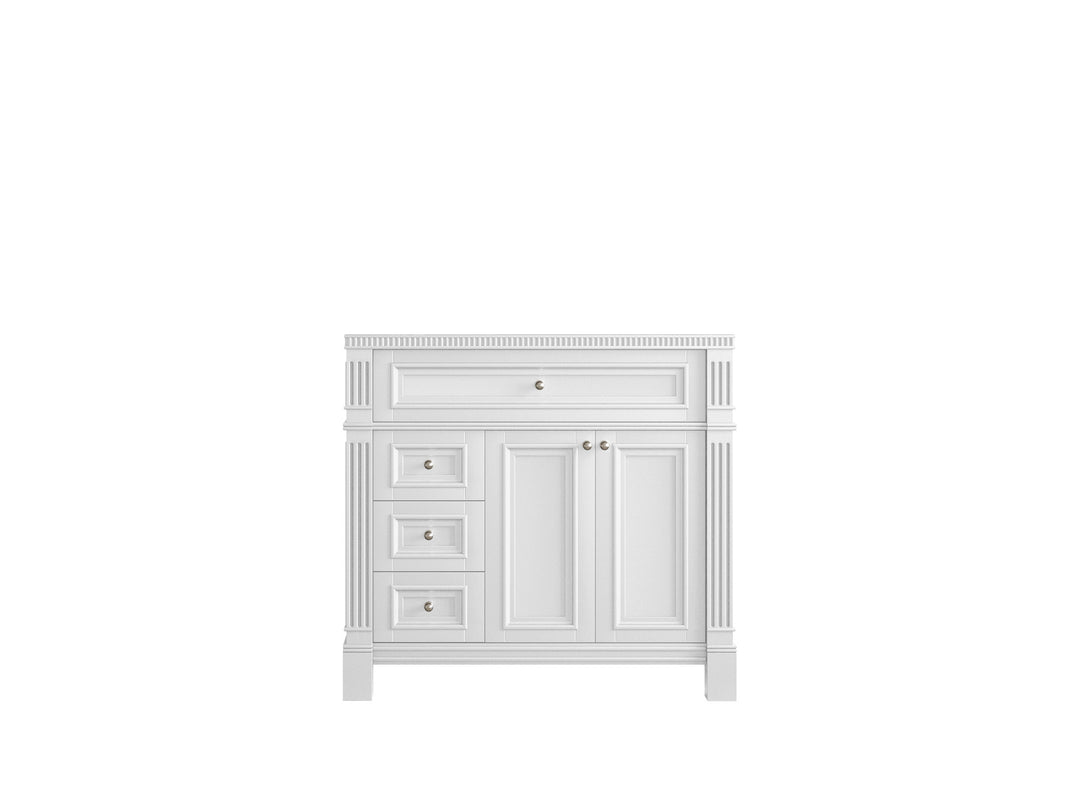 Paris 36 in. W x 22 in. D Center Sink Bathroom Vanity in  White - Cabinet only