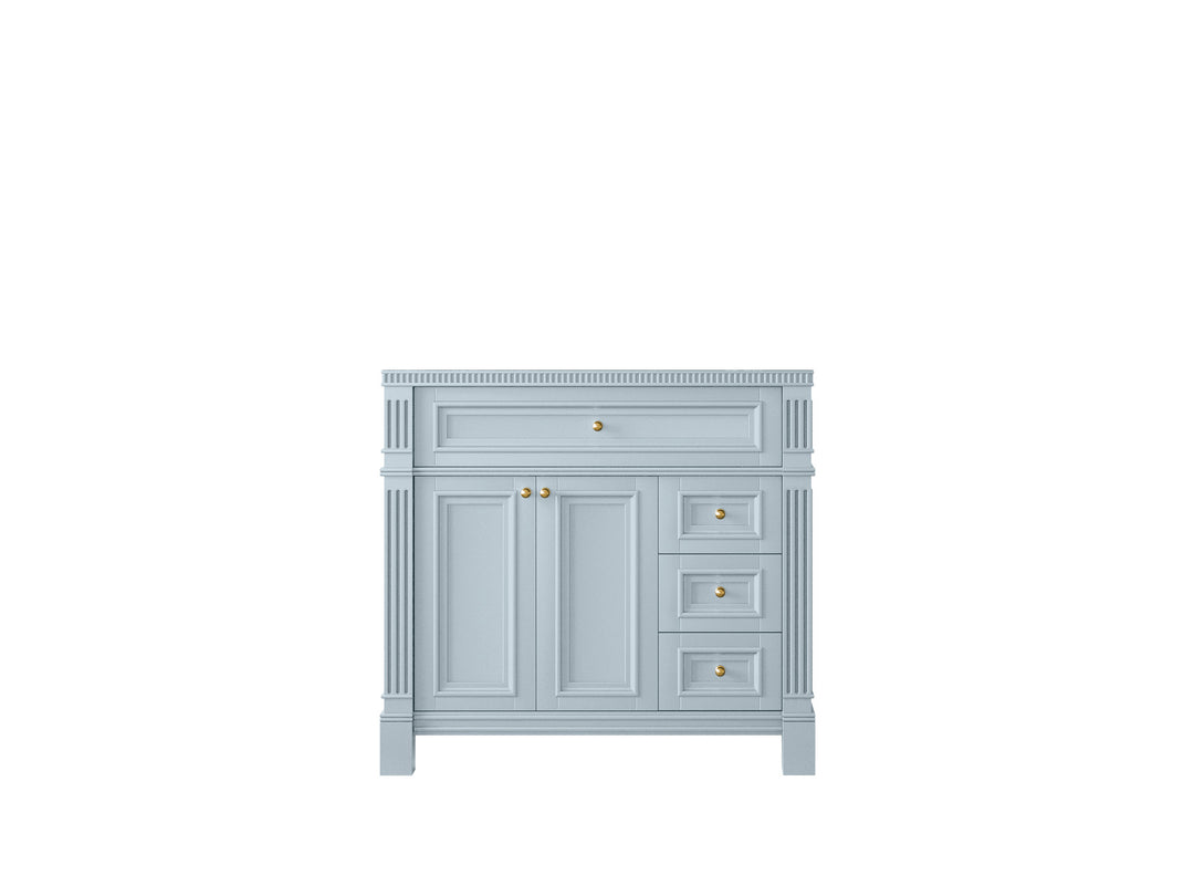 Paris 36 in. W x 22 in. D Center Sink Bathroom Vanity in  Blue Heather- Cabinet only