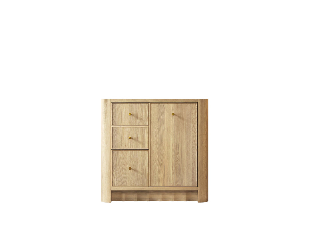 Orlando Oak 36 in. W x 22 in. D Right Offset Sink Bathroom Vanity