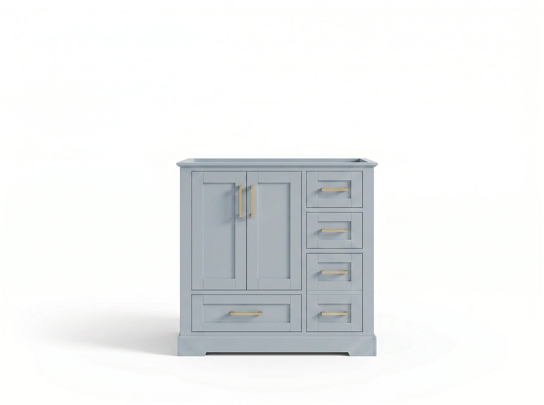 Boston 36 in. W x 22 in. D Center Sink Bathroom Vanity | 
              
                Blue Heather
                
                  
             - BST_BLU_WHQZ_36CL - photo №4