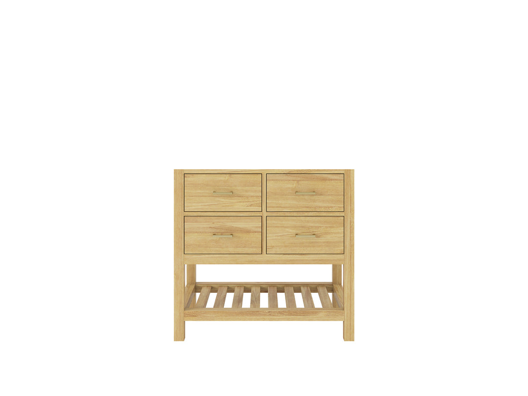 Parker Teak  36 in. W x 22 in. D Center Sink Bathroom Vanity in Light Natural  - Cabinet only
