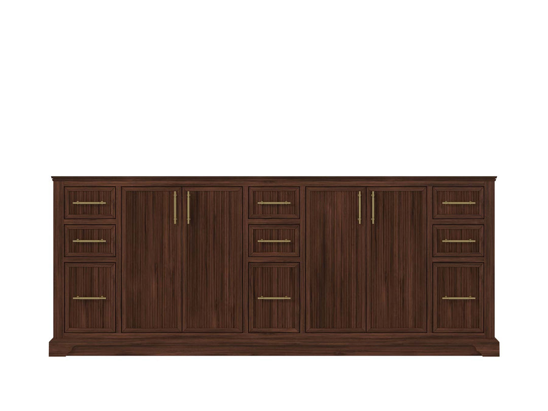 Alys Teak Wood 84 in. W x 22 in. D Double Sink Bathroom Vanity