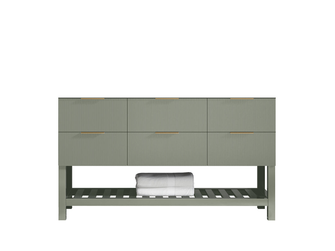 Catalina 60 in W x 22 in D Free Standing Reeded Single Sink Bathroom Vanity