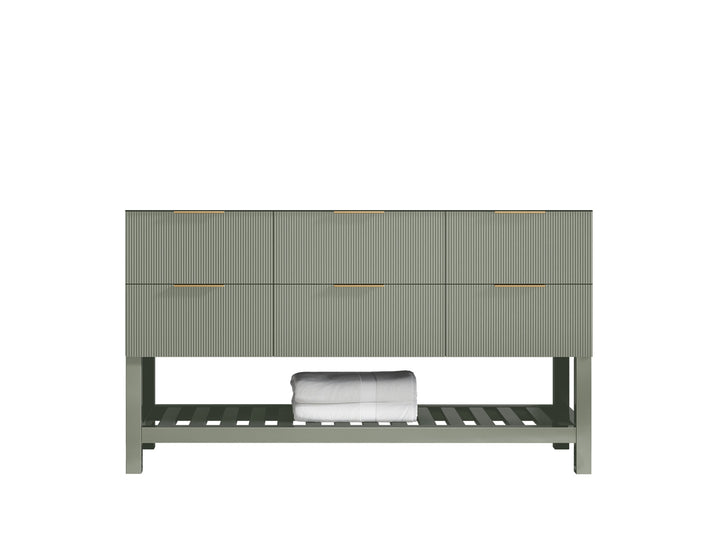Catalina 60 in W x 22 in D Free Standing Reeded Single Sink Bathroom Vanity - photo 6