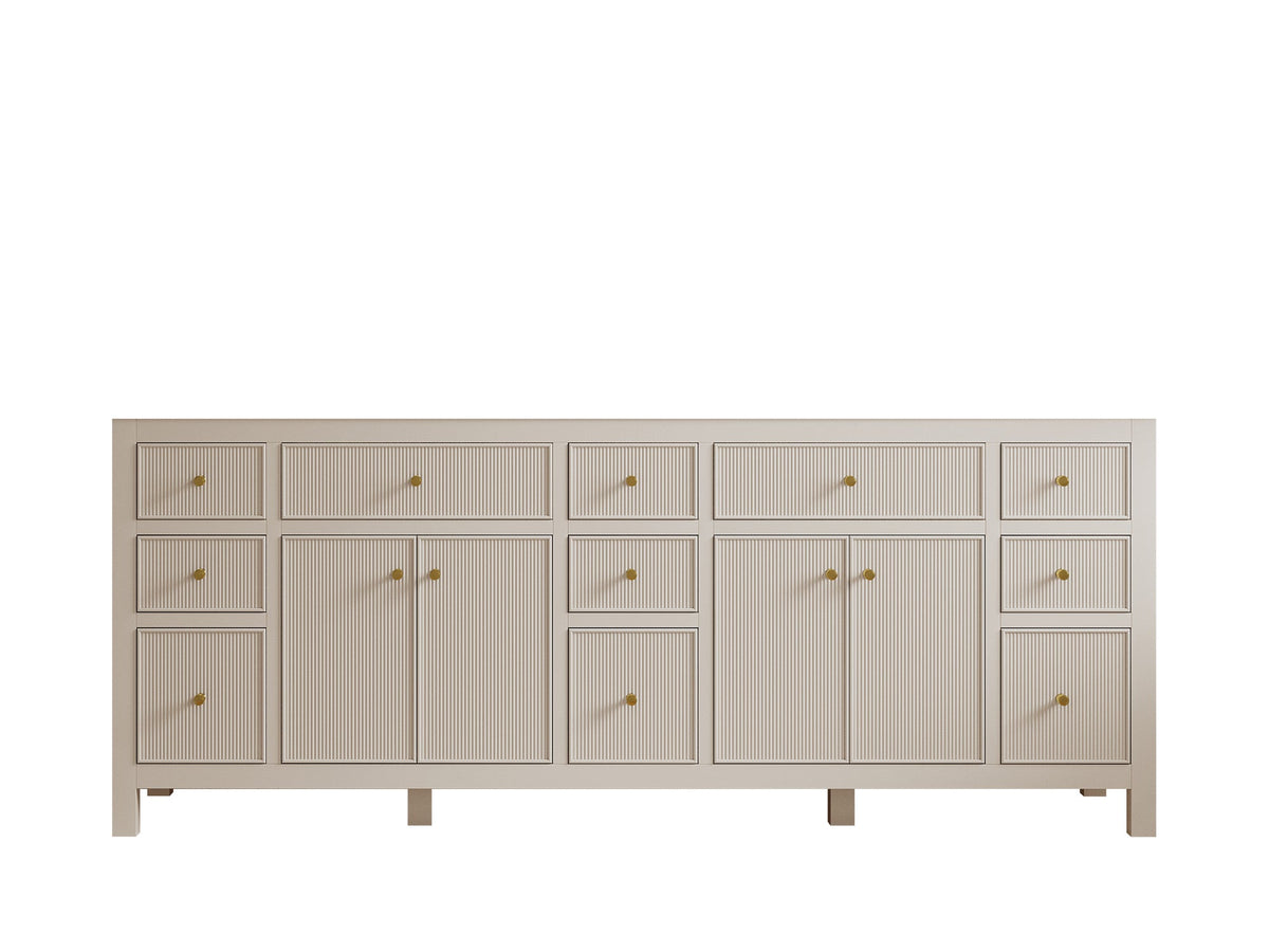 Sonoma 84 in W x 22 in D Free Standing Reeded Double Sink Bathroom Vanity
