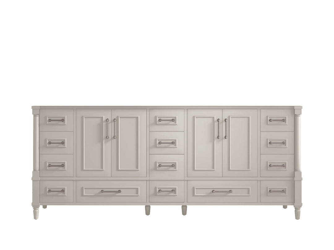 Aberdeen 80 in. W x 22 in. D Double Sink Bathroom Vanity in Fine Grain with countertop - Cabinet Only