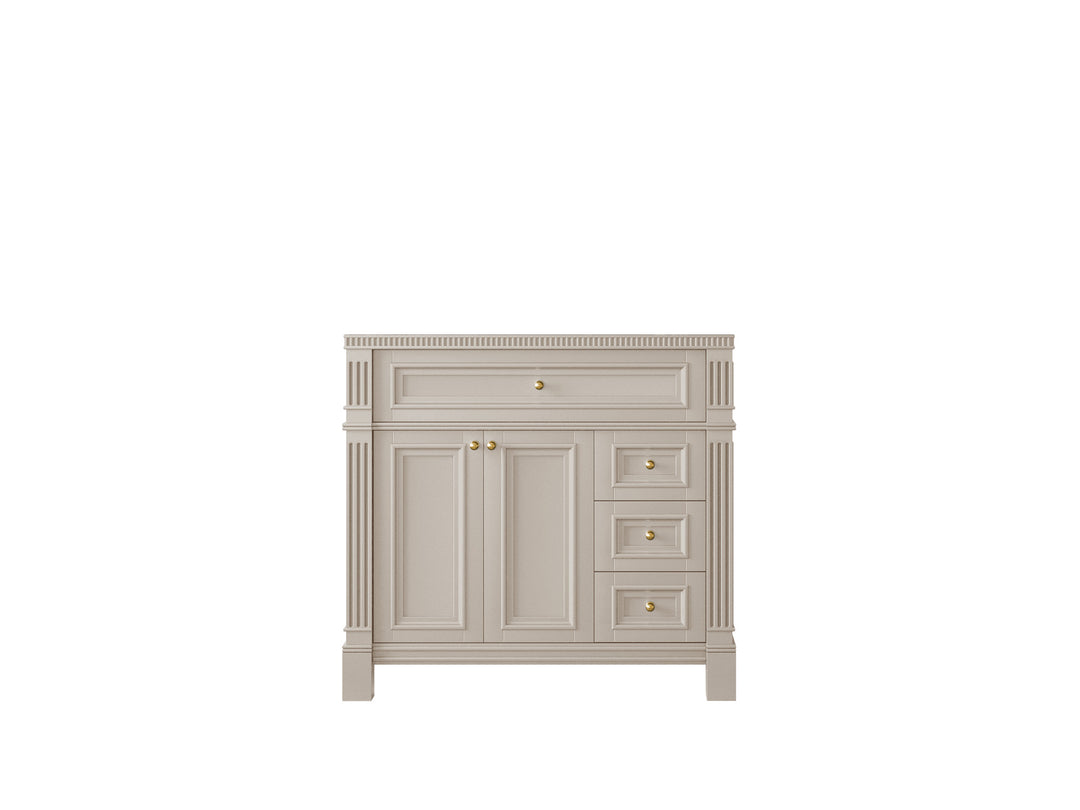 Paris 36 in. W x 22 in. D Center Sink Bathroom Vanity in  Fine Grain- Cabinet only