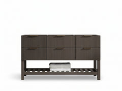 Catalina 60 in W x 22 in D Free Standing Reeded Single Sink Bathroom Vanity - photo 3