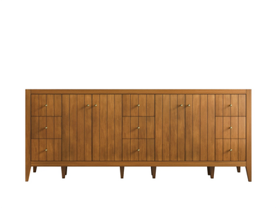 Atlanta Teak Wood 84 in. W x 22 in. D Double Sink Bathroom Vanity