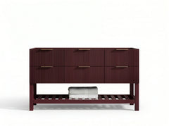 Catalina 60 in W x 22 in D Free Standing Reeded Single Sink Bathroom Vanity - photo 3