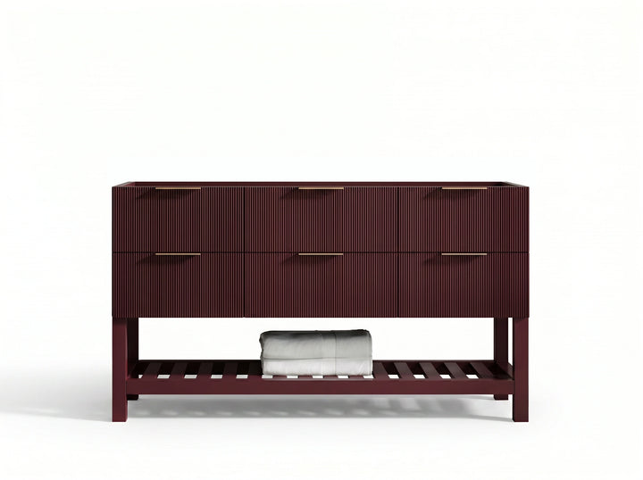 Catalina 60 in W x 22 in D Free Standing Reeded Single Sink Bathroom Vanity - photo 3