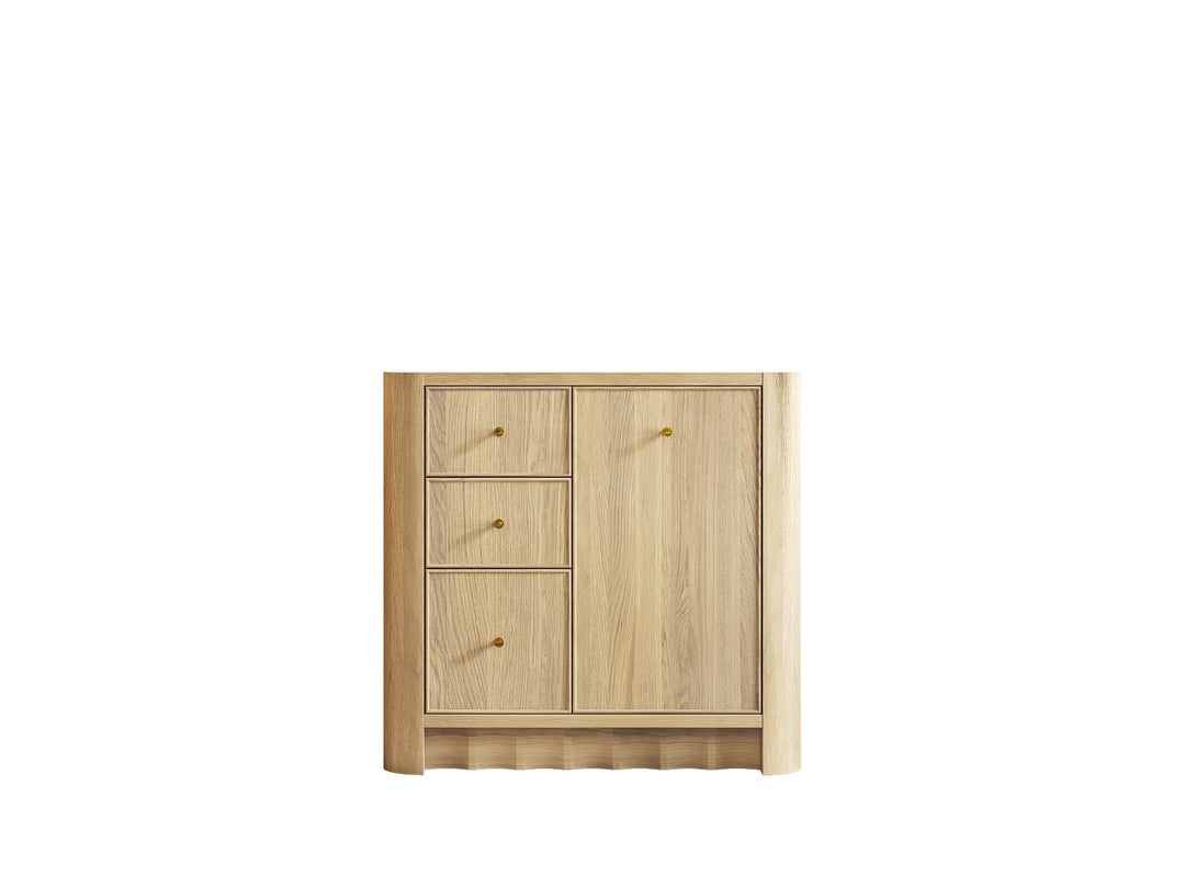 Orlando Oak 36 in. W x 22 in. D Center Sink Bathroom Vanity