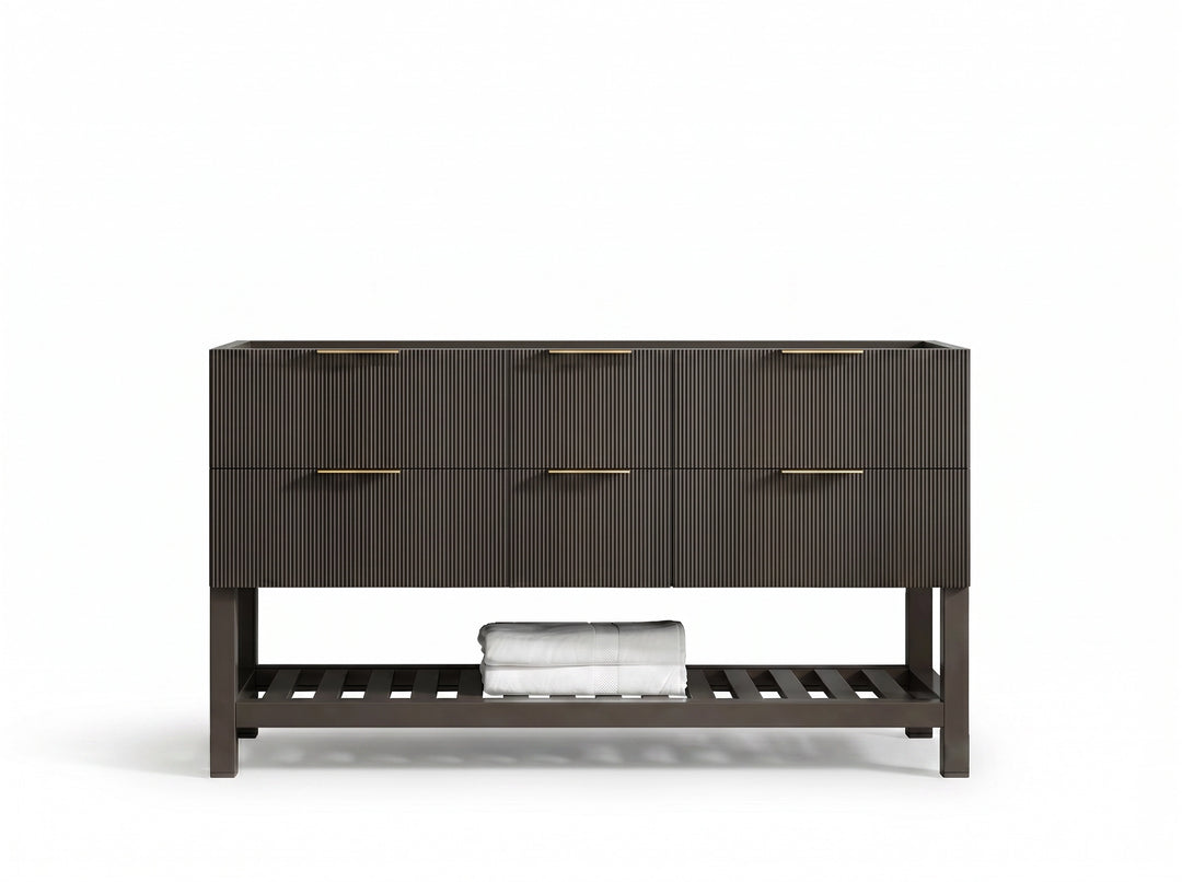 Catalina 60 in W x 22 in D Free Standing Reeded Double Sink Bathroom Vanity | 
              
                Urbane Bronze
                
                  
             - CAT_URB_CARM_60D - photo №3