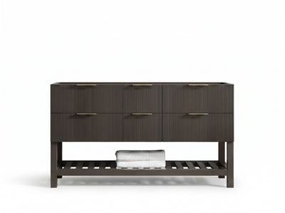 Catalina 60 in W x 22 in D Free Standing Reeded Double Sink Bathroom Vanity