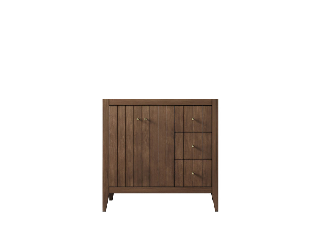 Atlanta Teak Wood 36 in. W x 22 in. D Center Sink Bathroom Vanity