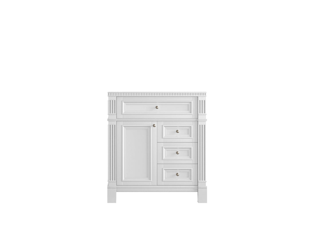 Paris 30 in. W x 22 in. D Single Sink Bathroom Vanity in White- Cabinet only