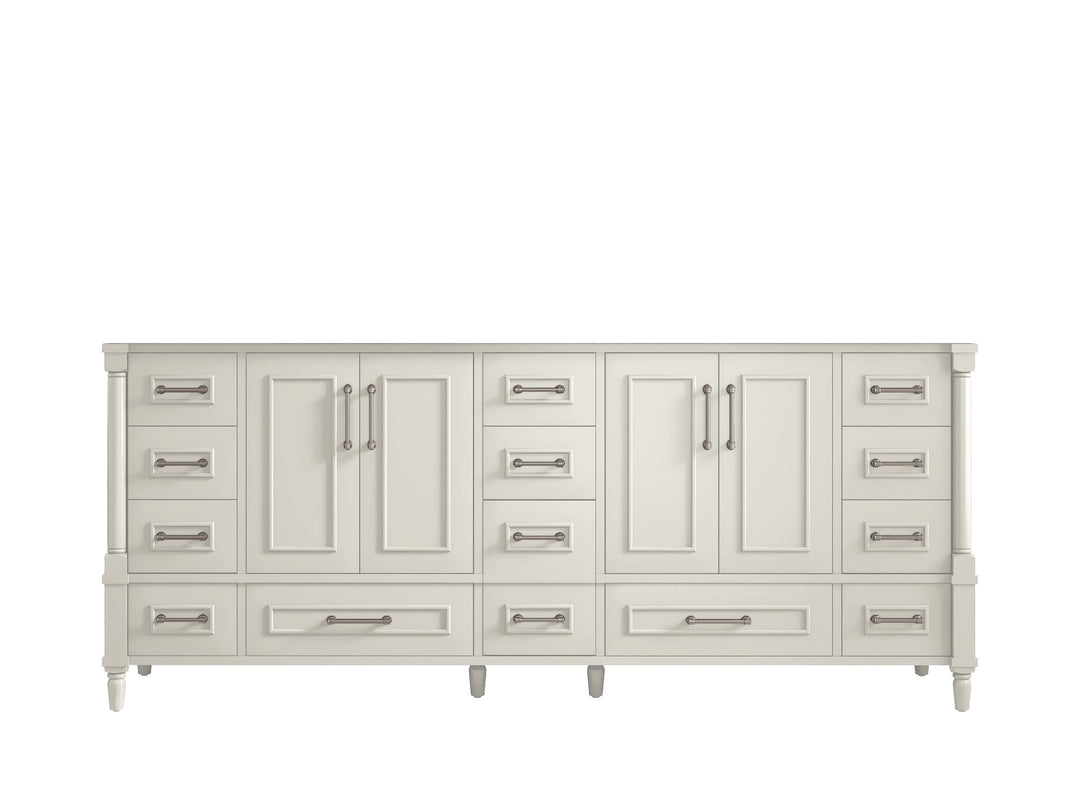 Aberdeen 80 in. W x 22 in. D Double Sink Bathroom Vanity in Alabaster with countertop - Cabinet Only