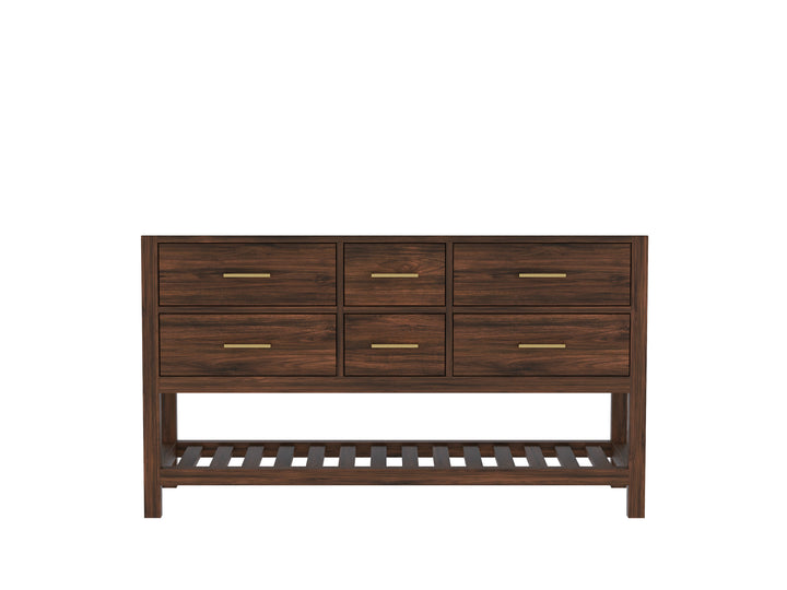 Parker Teak Wood 60 in. W x 22 in. D Double Sink Bathroom Vanity - photo 6