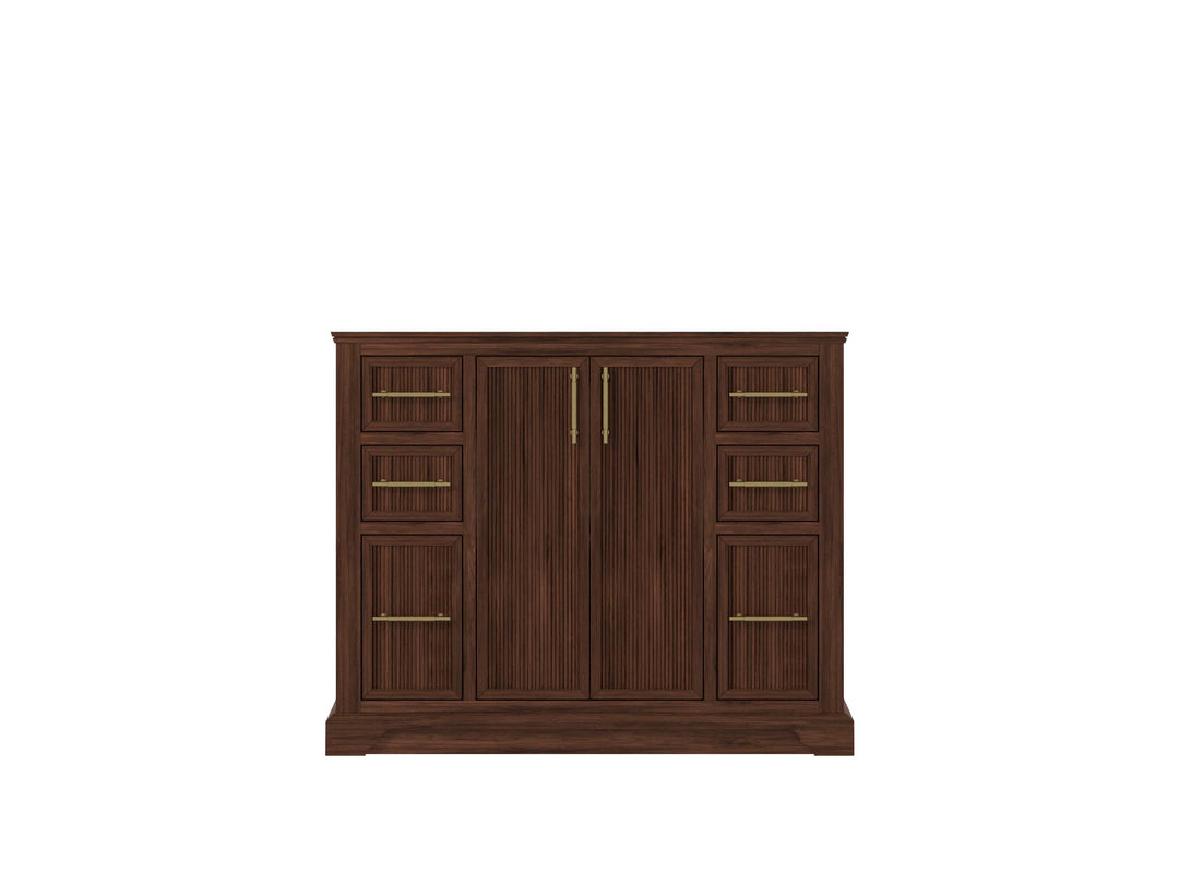 Alys Teak Wood 42 in. W x 22 in. D Single Sink Bathroom Vanity