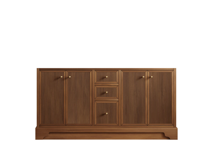 Manhattan Teak Wood 60 in. W x 22 in. D Double Sink Bathroom Vanity - photo 6