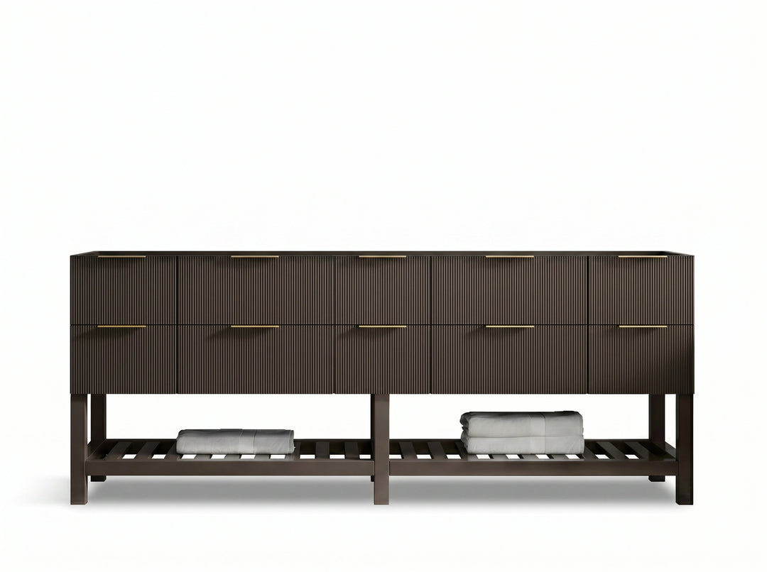 Catalina 84 in W x 22 in D Free Standing Reeded Double Sink Bathroom Vanity | 
              
                Urbane Bronze
                
                  
             - CAT_URB_WHQZ_84D - photo №3