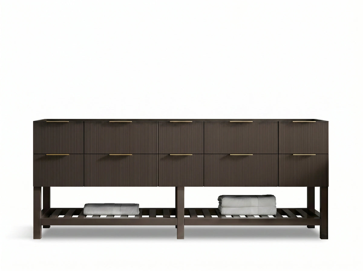Catalina 84 in W x 22 in D Free Standing Reeded Double Sink Bathroom Vanity