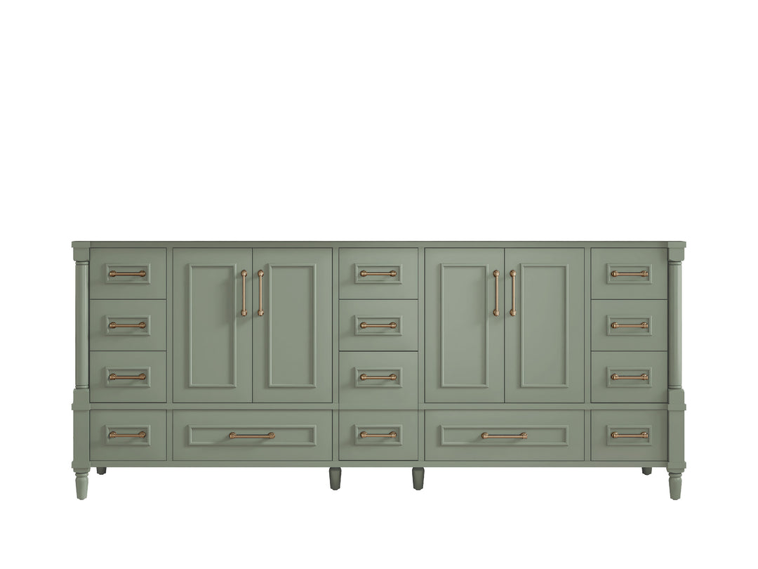 Aberdeen 80 in. W x 22 in. D Double Sink Bathroom Vanity in Evergreen with countertop - Cabinet Only