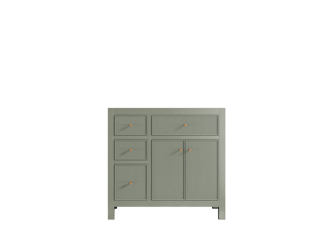 Sonoma 36 in. W x 22 in. D Right Offset Sink Bathroom Vanity in Evergreen with countertop - Cabinet Only