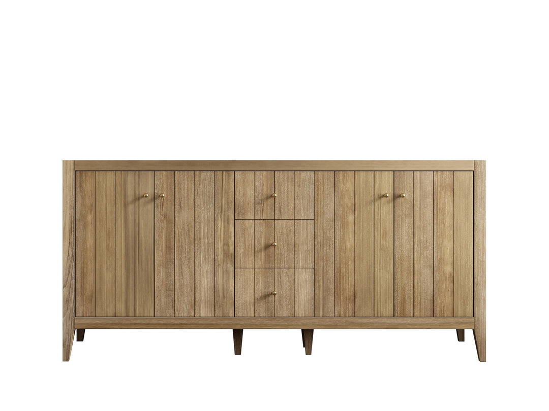 Atlanta Teak Wood 72 in. W x 22 in. D Double Sink Bathroom Vanity