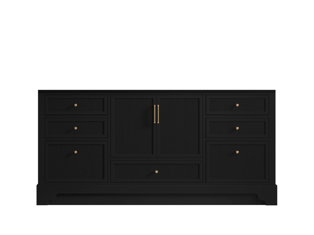 Alys 72 in. W x 22 in. D Single Sink Bathroom Vanity in Black with countertop - Cabinet Only
