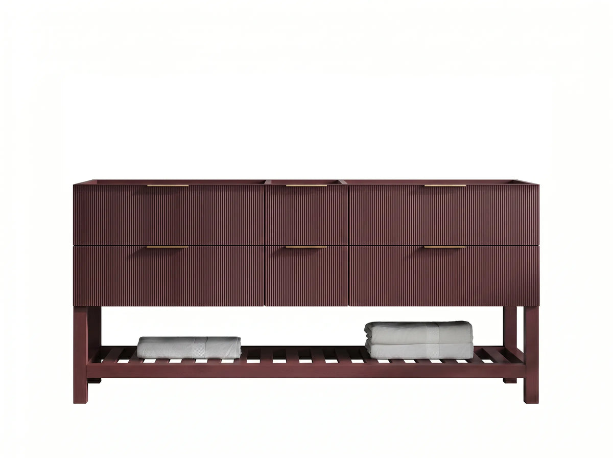 Catalina 72 in W x 22 in D Free Standing Reeded Double Sink Bathroom Vanity