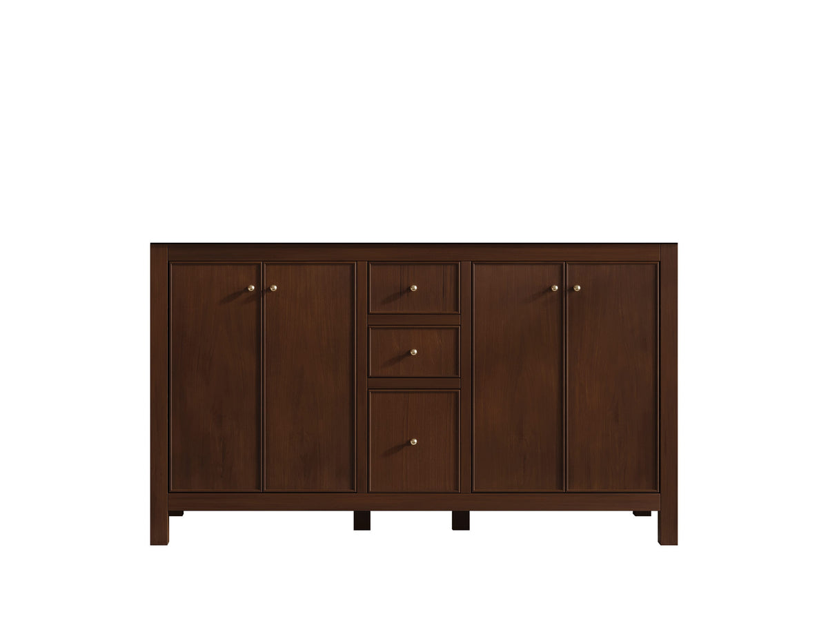 Chicago Teak 60 in. W x 22 in. D Double Sink Bathroom Vanity