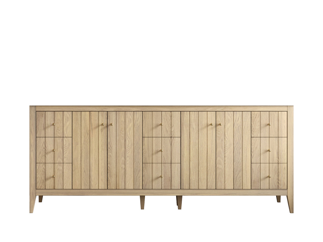 Atlanta White Oak 84 in. W x 22 in. D Double Sink Bathroom Vanity