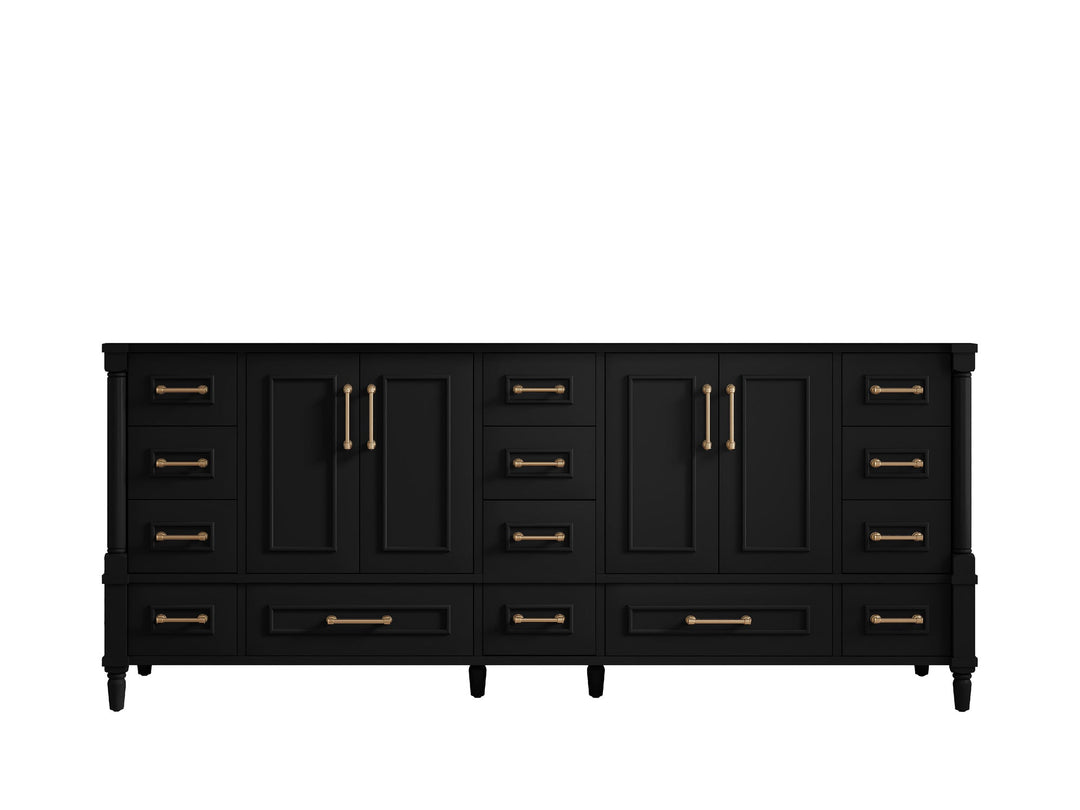 Aberdeen 80 in. W x 22 in. D Double Sink Bathroom Vanity in Black with countertop - Cabinet Only