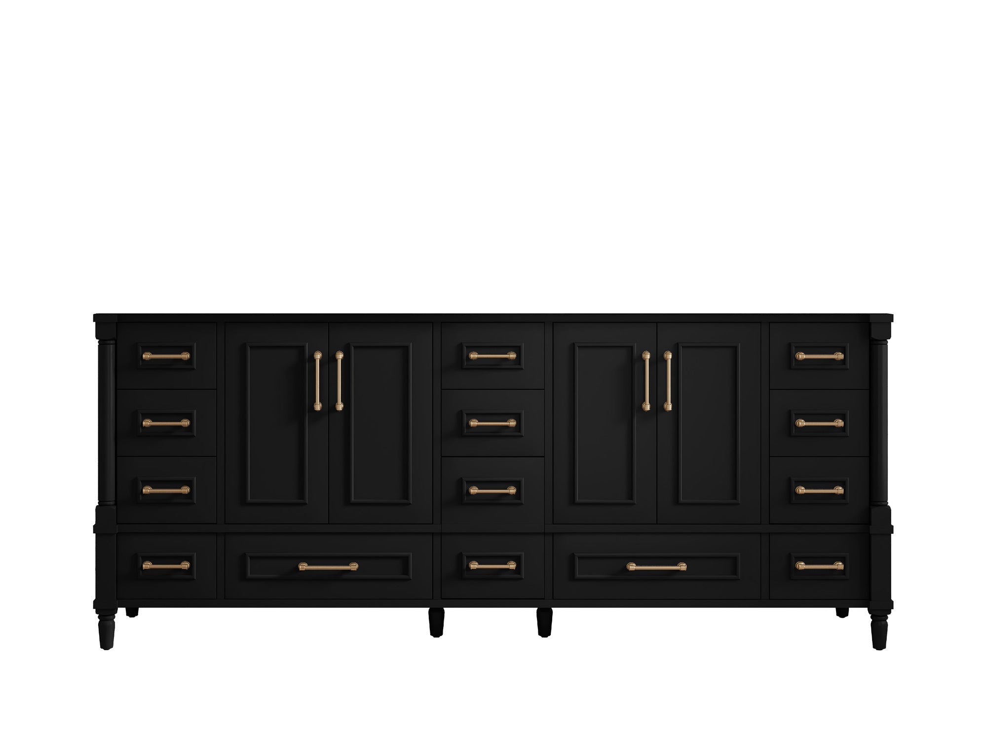 Aberdeen 80 in. W x 22 in. D Double Sink Bathroom Vanity in Black with countertop - Cabinet Only