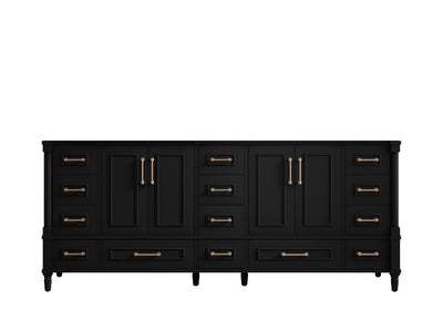 Aberdeen 80 in. W x 22 in. D Double Sink Bathroom Vanity in Black with countertop - Cabinet Only